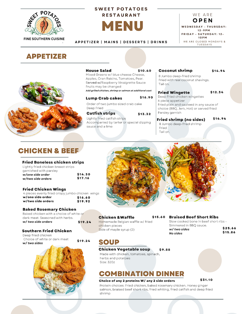 Menu Sweet Potatoes Restaurant-1